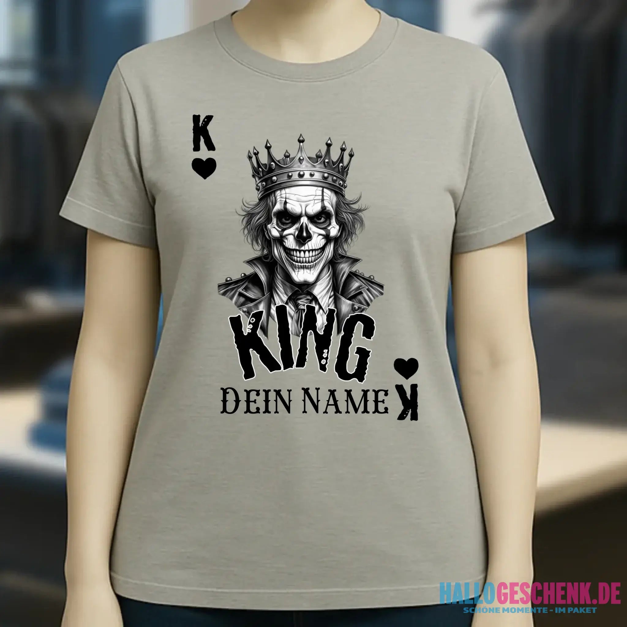 Poker King + dein Name • Ladies Premium T-Shirt XS-2XL aus Bio-Baumwolle für Damen • Exklusivdesign • personalisiert