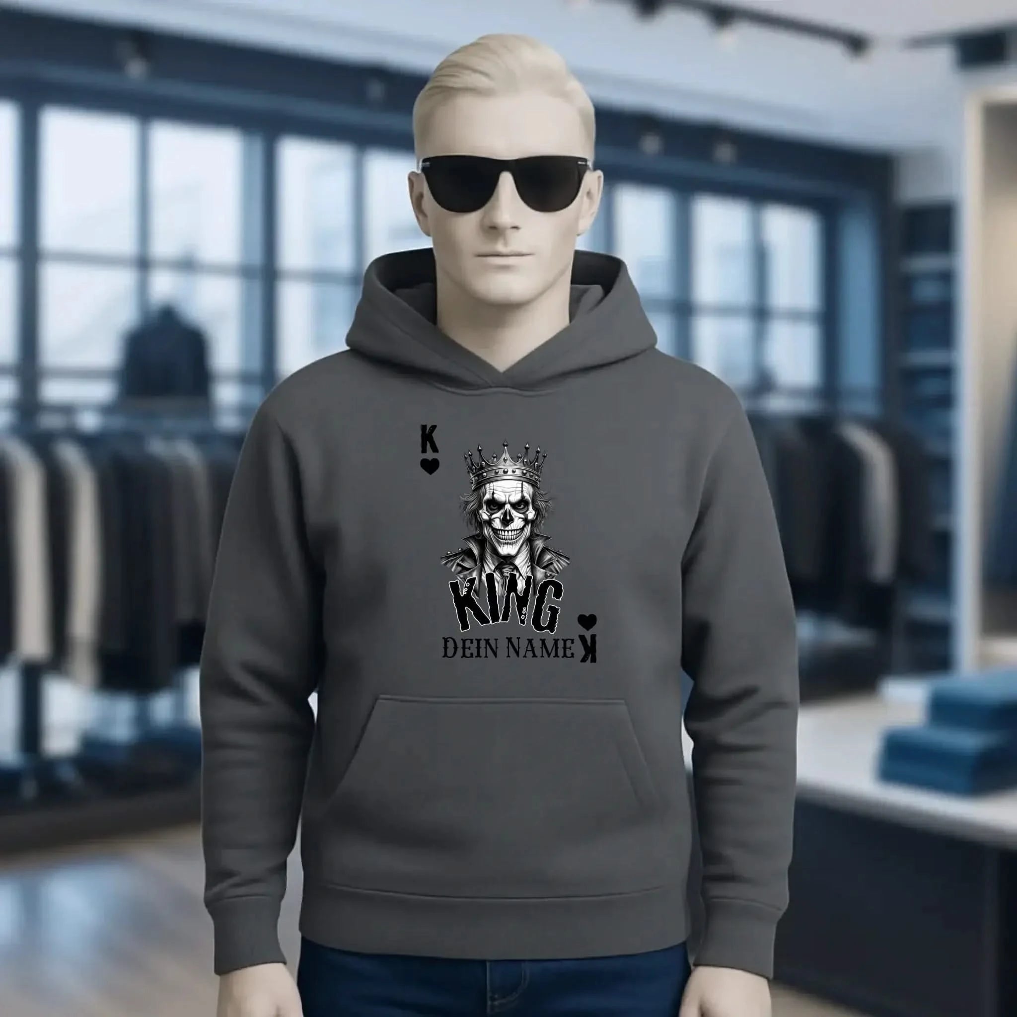 Poker King + dein Name • Unisex Premium Hoodie XS-5XL aus Bio-Baumwolle für Damen & Herren • Exklusivdesign • personalisiert