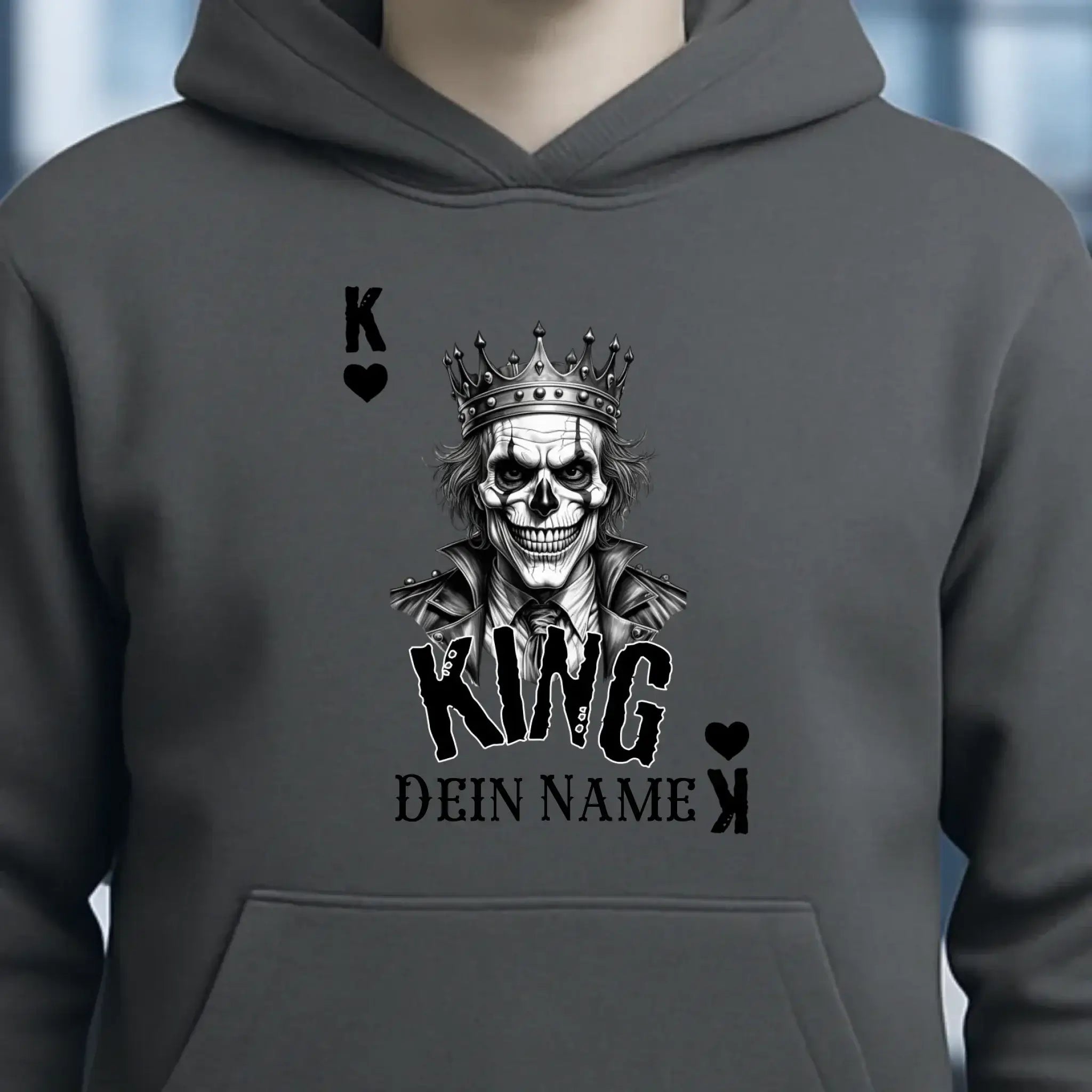 Poker King + dein Name • Unisex Premium Hoodie XS-5XL aus Bio-Baumwolle für Damen & Herren • Exklusivdesign • personalisiert