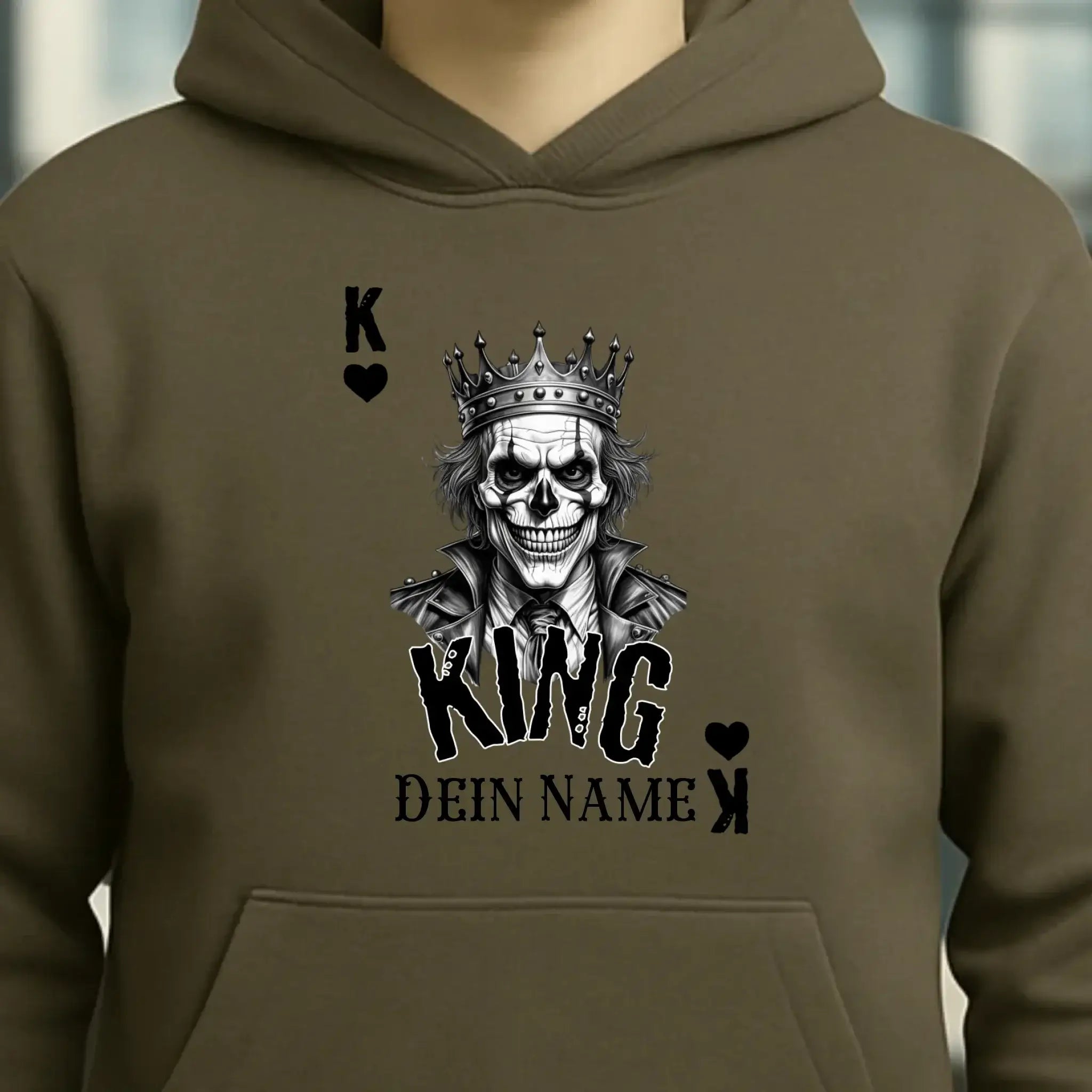 Poker King + dein Name • Unisex Premium Hoodie XS-5XL aus Bio-Baumwolle für Damen & Herren • Exklusivdesign • personalisiert
