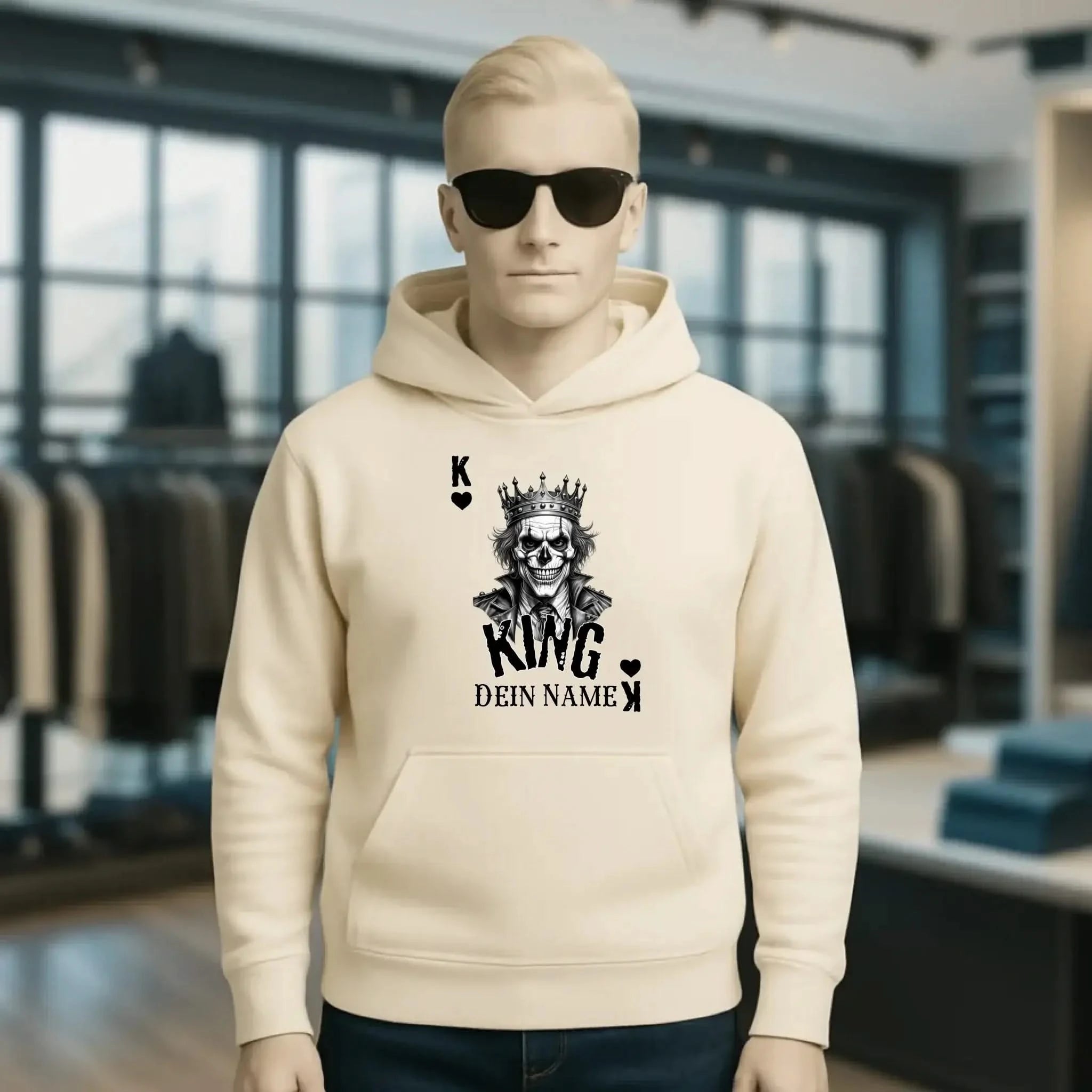 Poker King + dein Name • Unisex Premium Hoodie XS-5XL aus Bio-Baumwolle für Damen & Herren • Exklusivdesign • personalisiert
