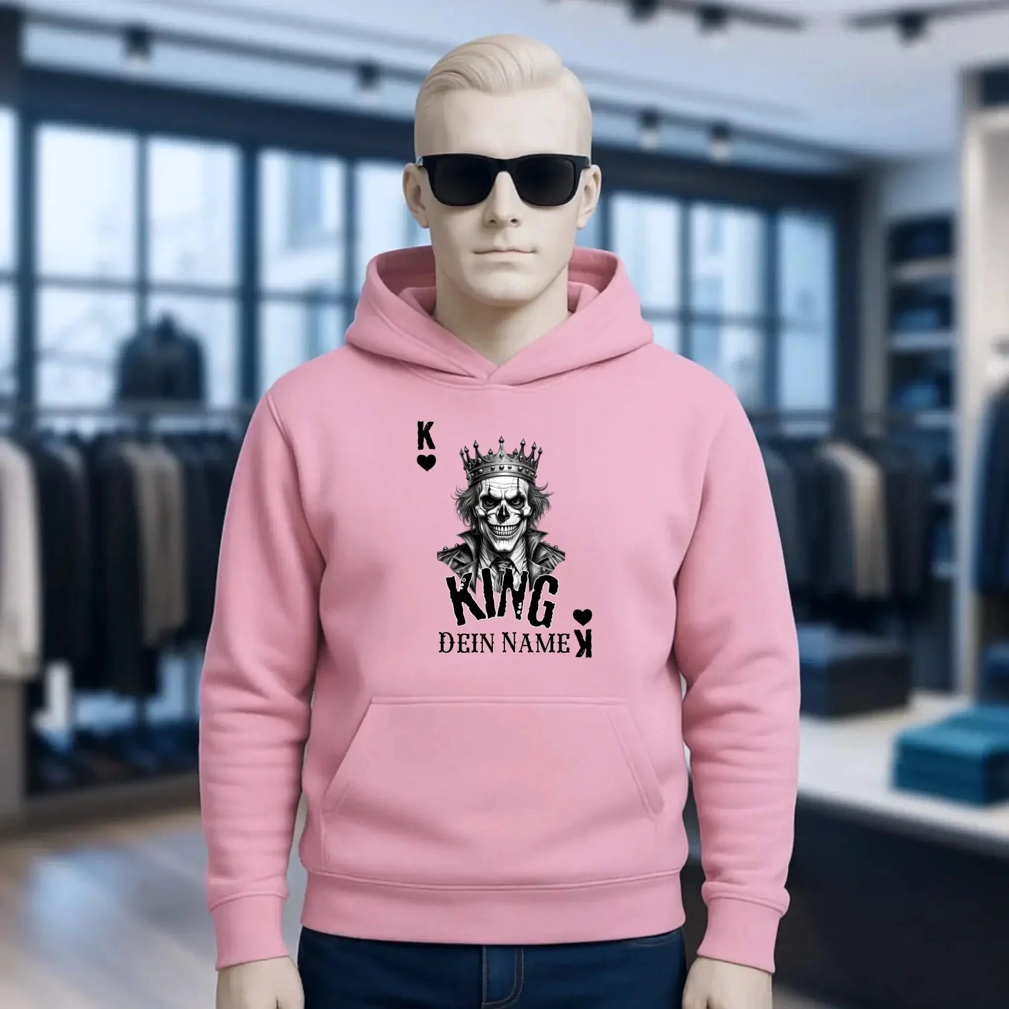 Poker King + dein Name • Unisex Premium Hoodie XS-5XL aus Bio-Baumwolle für Damen & Herren • Exklusivdesign • personalisiert