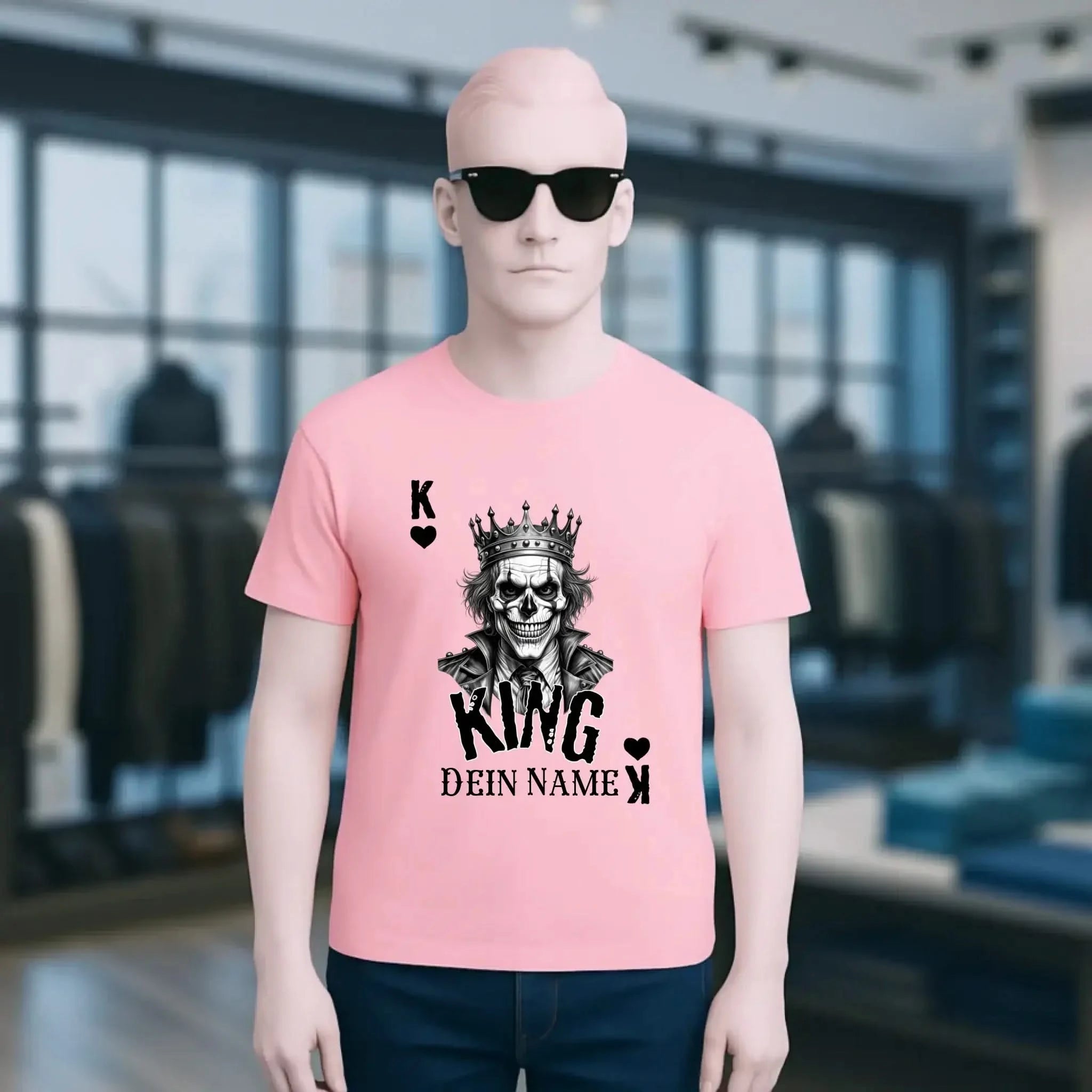 Poker King + dein Name • Unisex Premium T-Shirt XS-5XL aus Bio-Baumwolle für Damen & Herren • Exklusivdesign • personalisiert