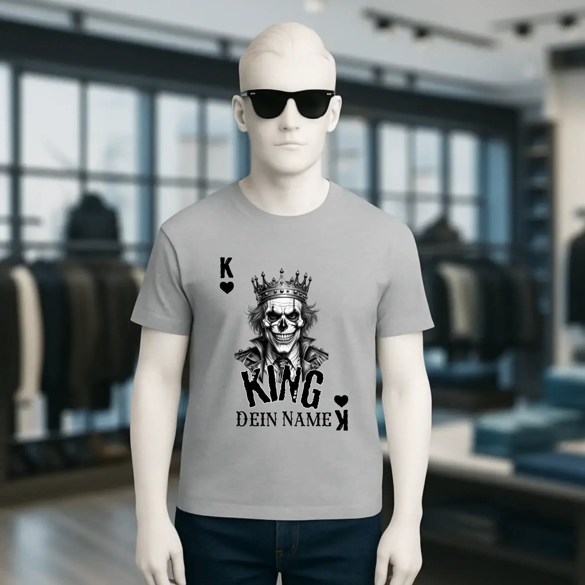 Poker King + dein Name • Unisex Premium T-Shirt XS-5XL aus Bio-Baumwolle für Damen & Herren • Exklusivdesign • personalisiert