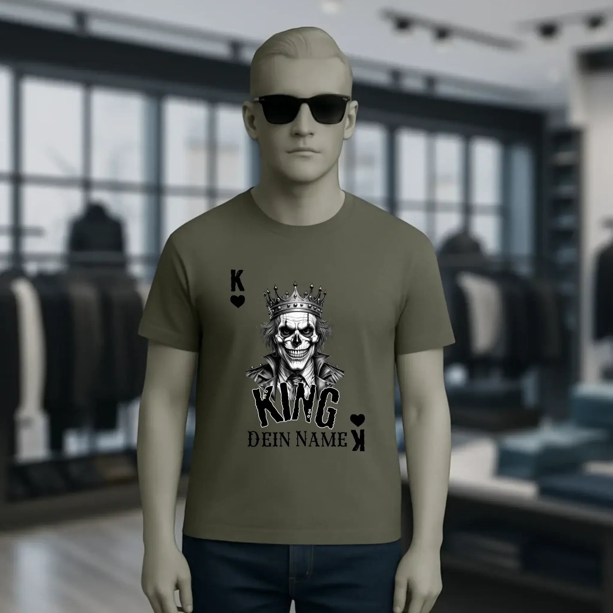 Poker King + dein Name • Unisex Premium T-Shirt XS-5XL aus Bio-Baumwolle für Damen & Herren • Exklusivdesign • personalisiert