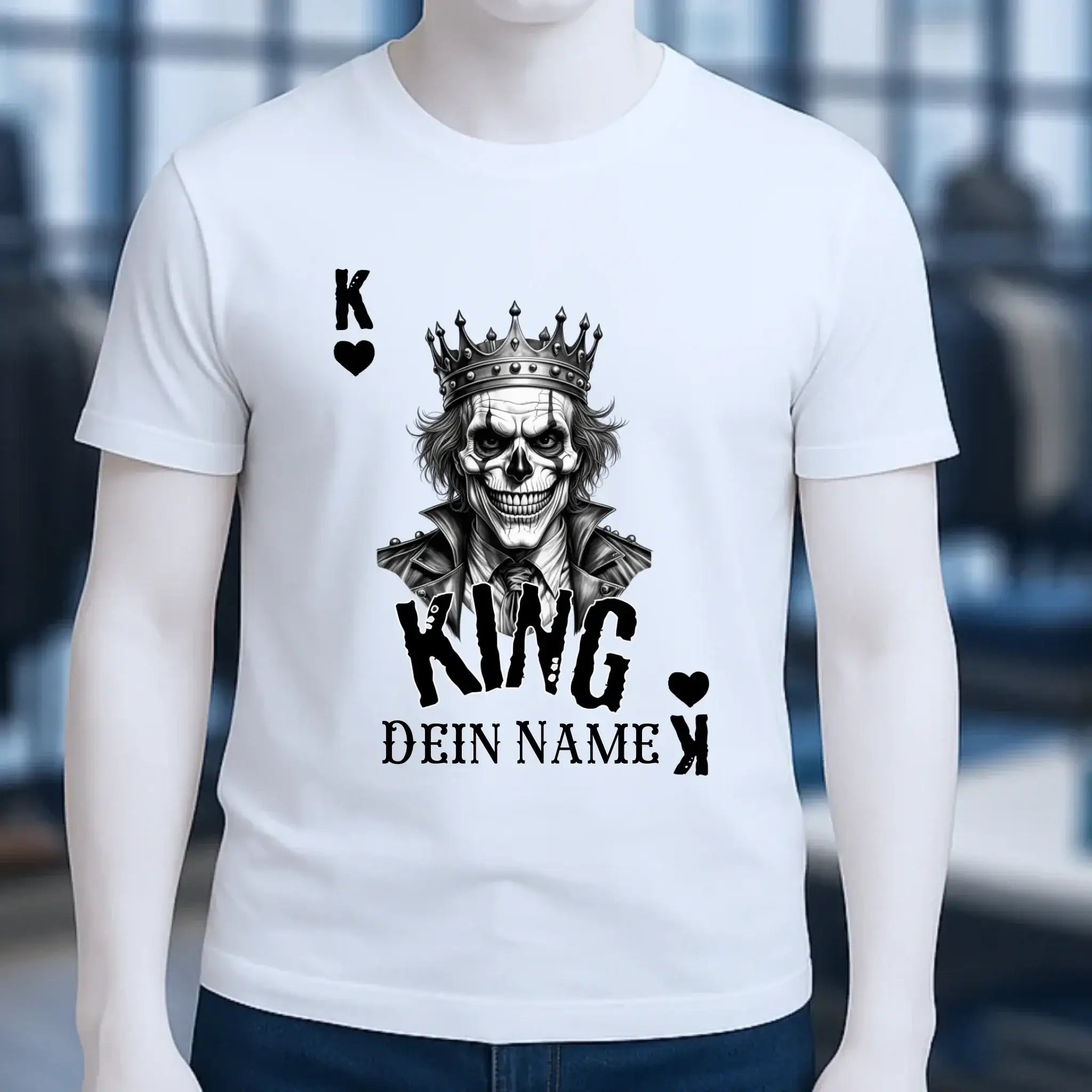 Poker King + dein Name • Unisex Premium T-Shirt XS-5XL aus Bio-Baumwolle für Damen & Herren • Exklusivdesign • personalisiert
