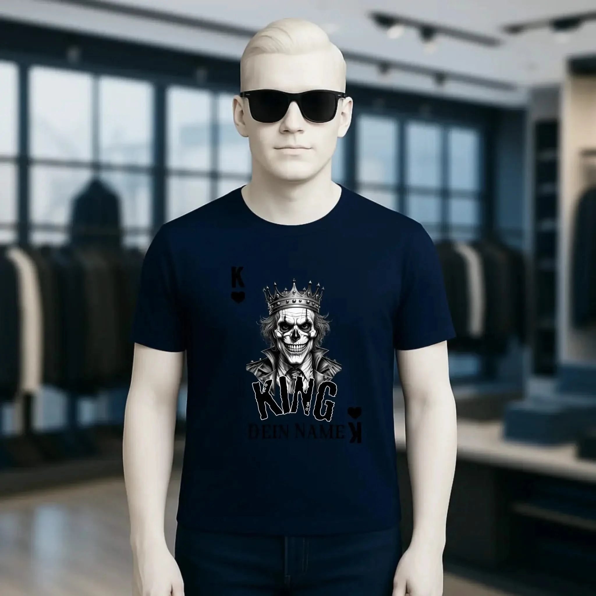 Poker King + dein Name • Unisex Premium T-Shirt XS-5XL aus Bio-Baumwolle für Damen & Herren • Exklusivdesign • personalisiert
