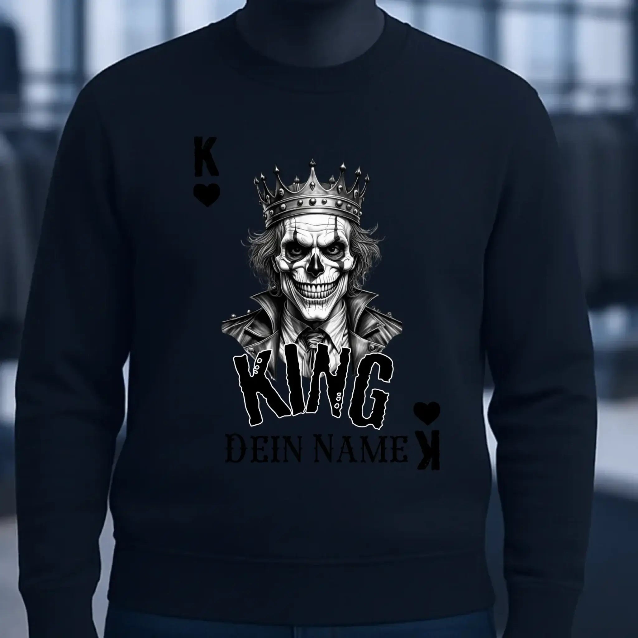 Poker King + dein Name • Unisex Sweatshirt Bio-Baumwolle in 4 Farben XS-3XL • personalisiert