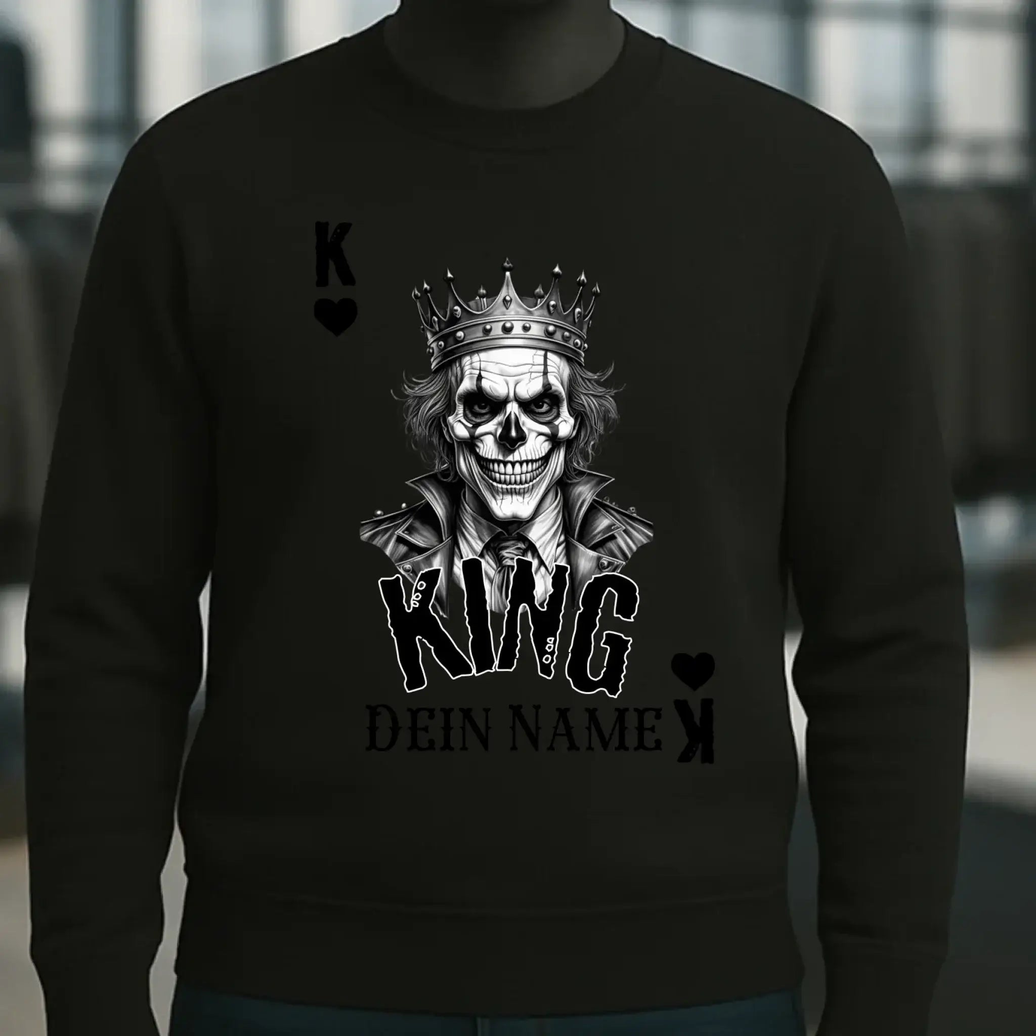 Poker King + dein Name • Unisex Sweatshirt Bio-Baumwolle in 4 Farben XS-3XL • personalisiert