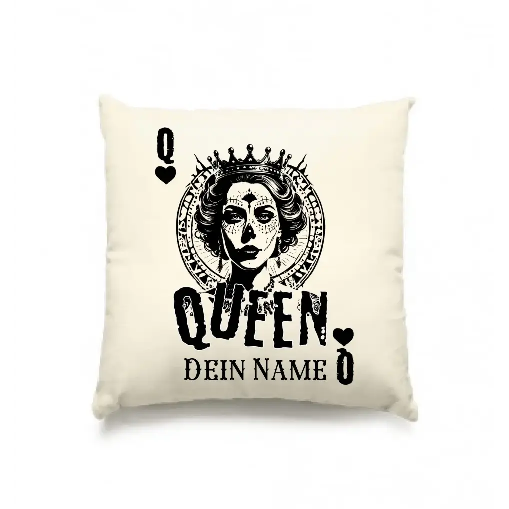 Poker Queen + dein Name • Kissen 40x40 cm • personalisiert