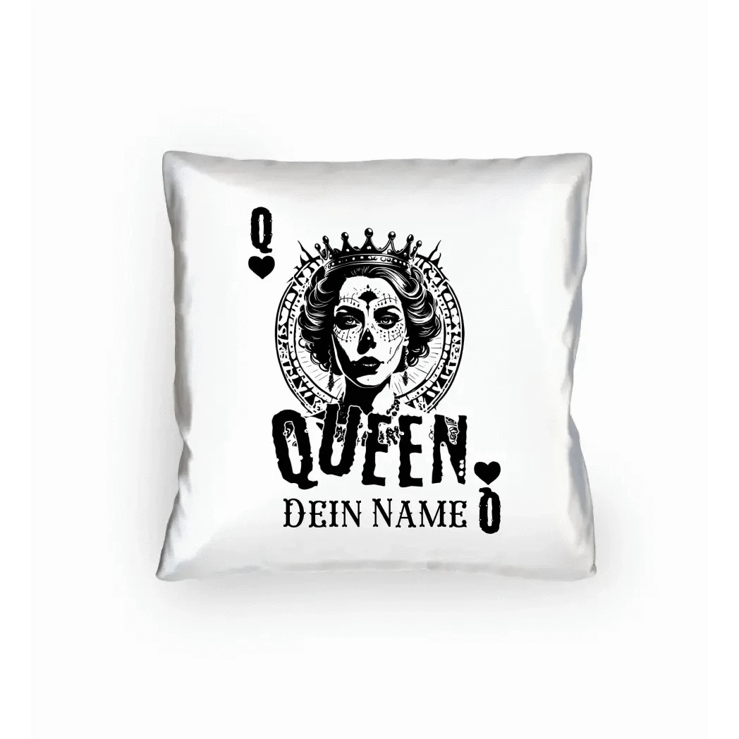 Poker Queen + dein Name • Kissen 40x40 cm • personalisiert