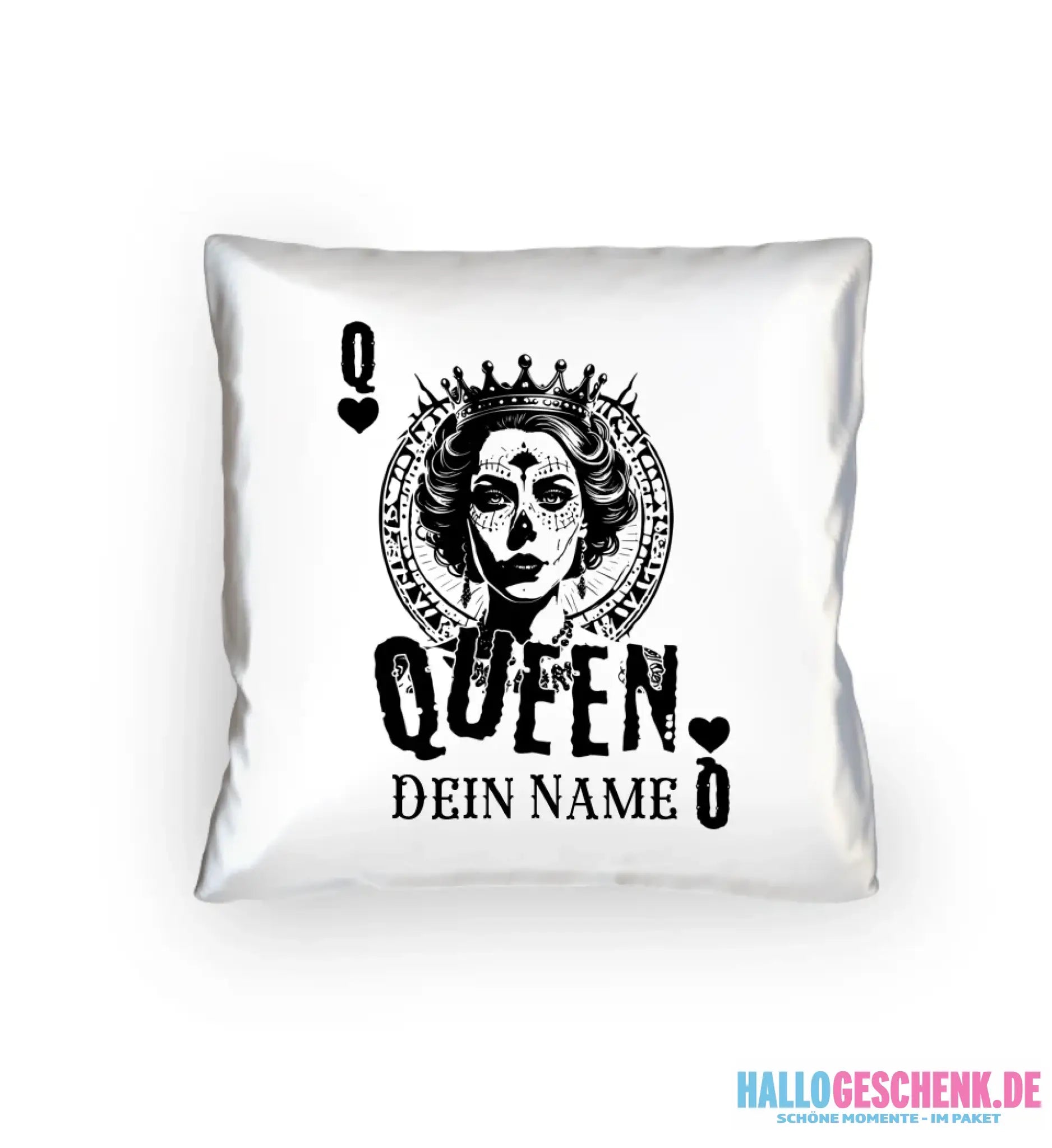 Poker Queen + dein Name • Kissen 40x40 cm • personalisiert