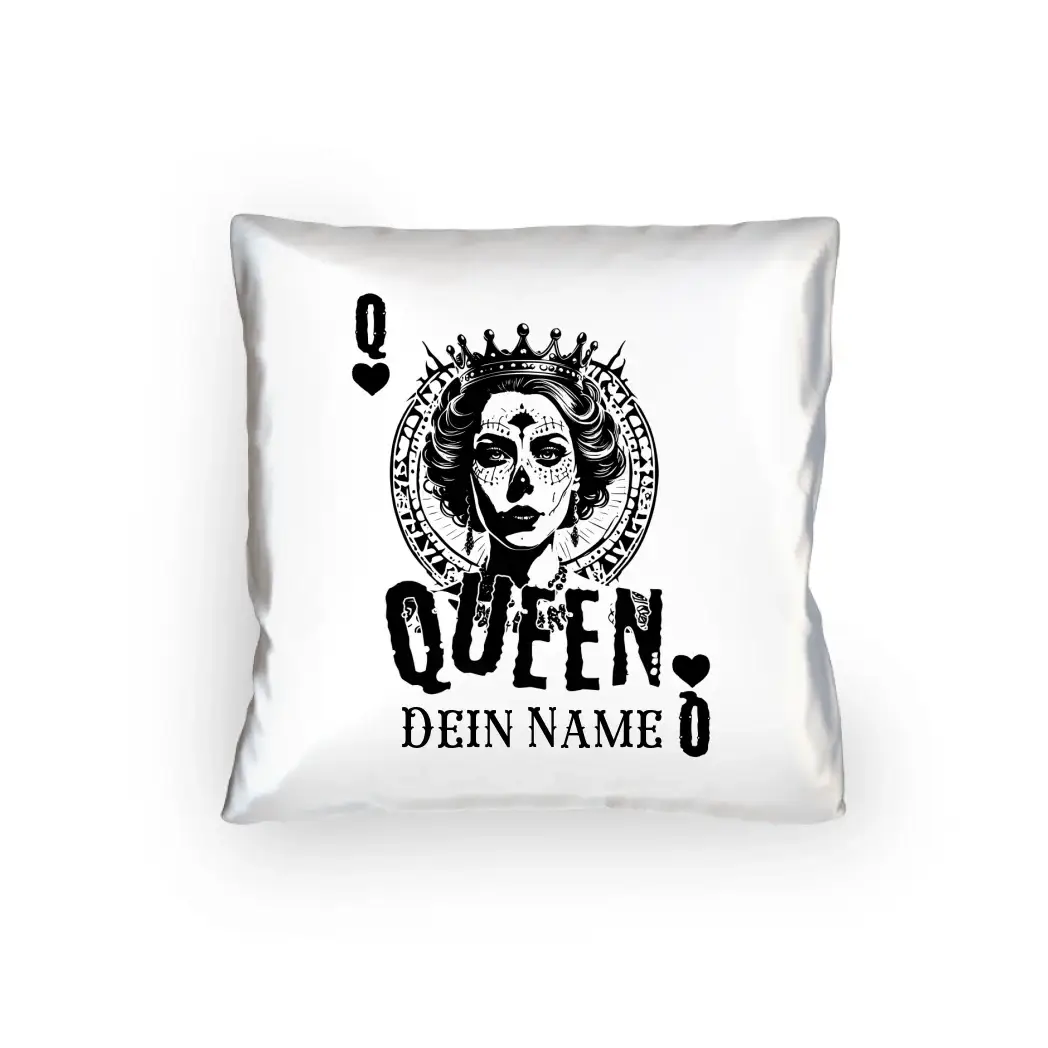 Poker Queen + dein Name • Kissen 40x40 cm • personalisiert