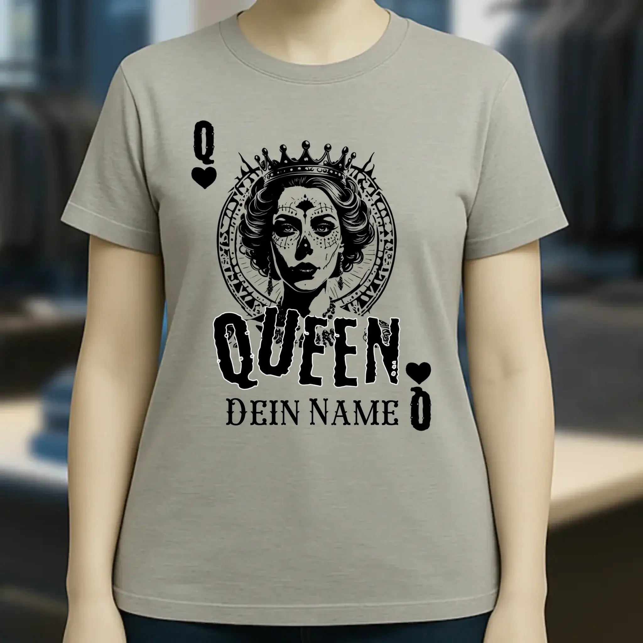 Poker Queen + dein Name • Ladies Premium T-Shirt XS-2XL aus Bio-Baumwolle für Damen • Exklusivdesign • personalisiert