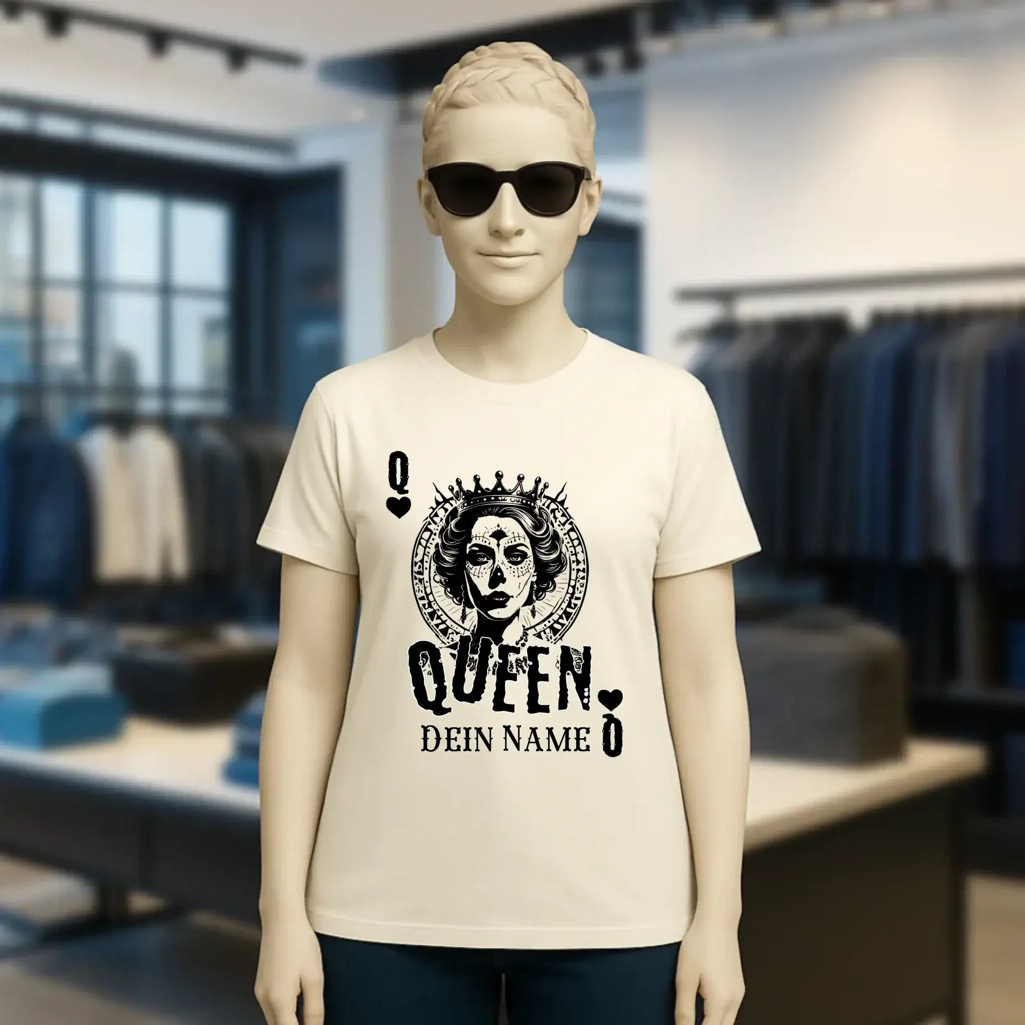 Poker Queen + dein Name • Ladies Premium T-Shirt XS-2XL aus Bio-Baumwolle für Damen • Exklusivdesign • personalisiert