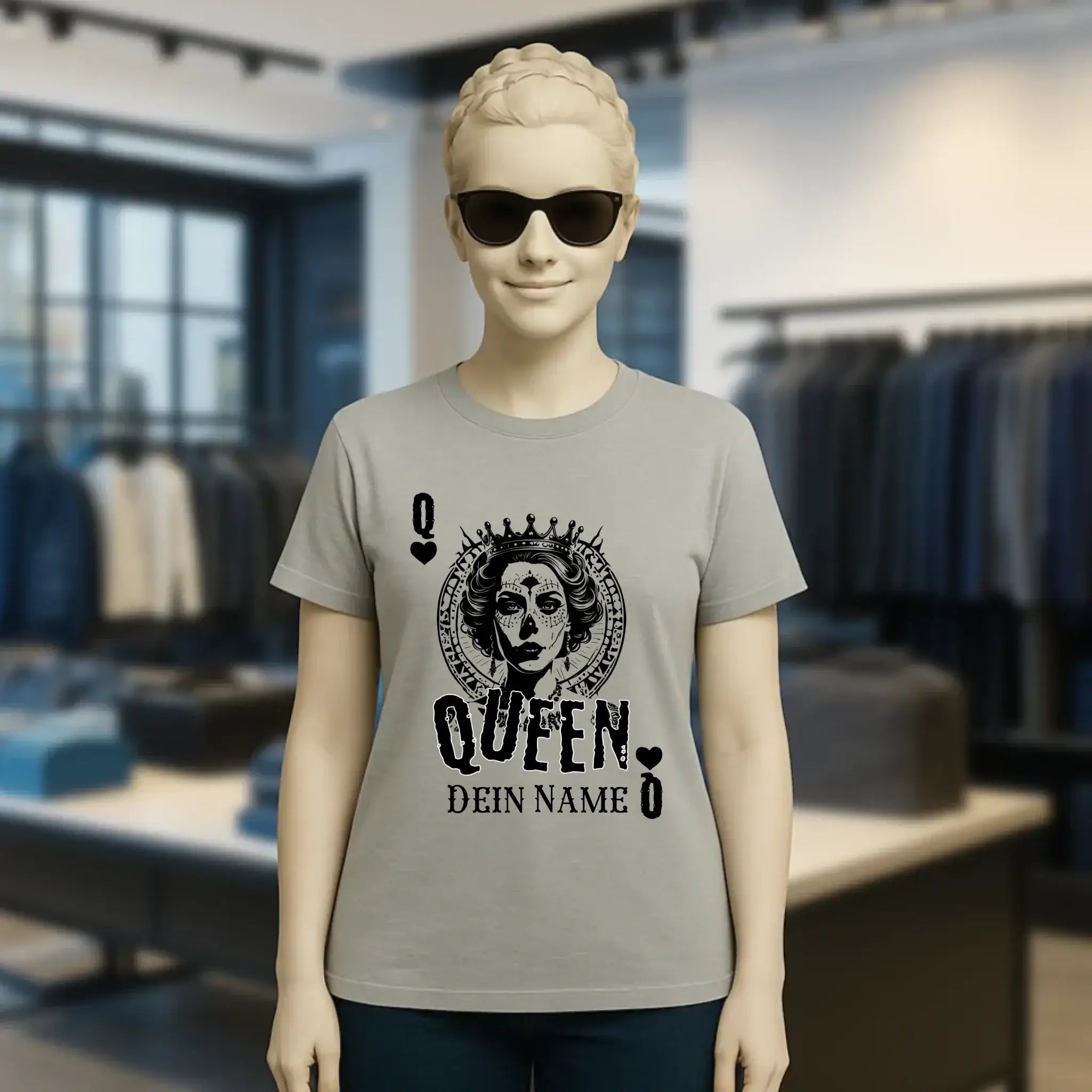 Poker Queen + dein Name • Ladies Premium T-Shirt XS-2XL aus Bio-Baumwolle für Damen • Exklusivdesign • personalisiert