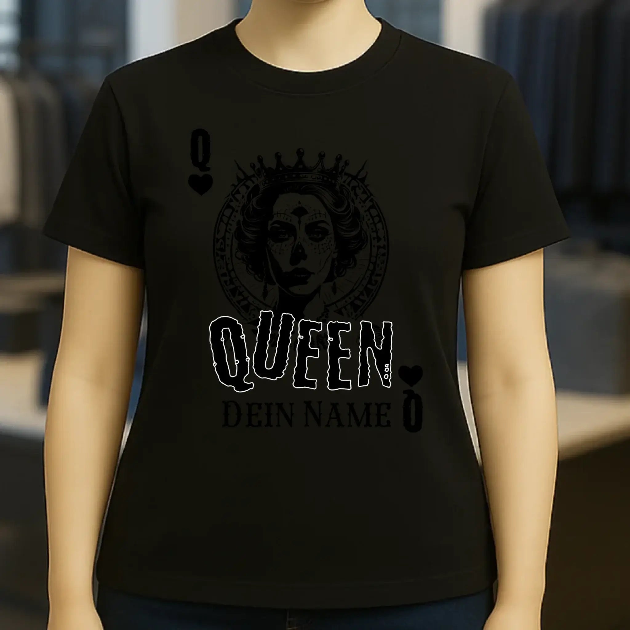Poker Queen + dein Name • Ladies Premium T-Shirt XS-2XL aus Bio-Baumwolle für Damen • Exklusivdesign • personalisiert