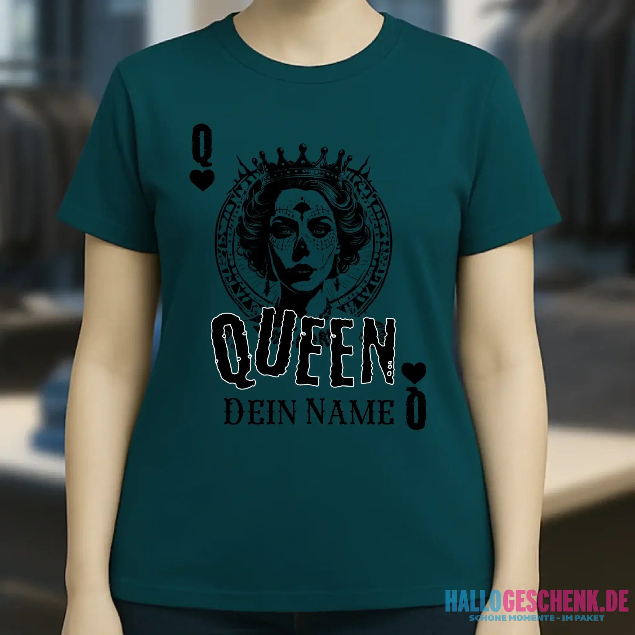 Poker Queen + dein Name • Ladies Premium T-Shirt XS-2XL aus Bio-Baumwolle für Damen • Exklusivdesign • personalisiert