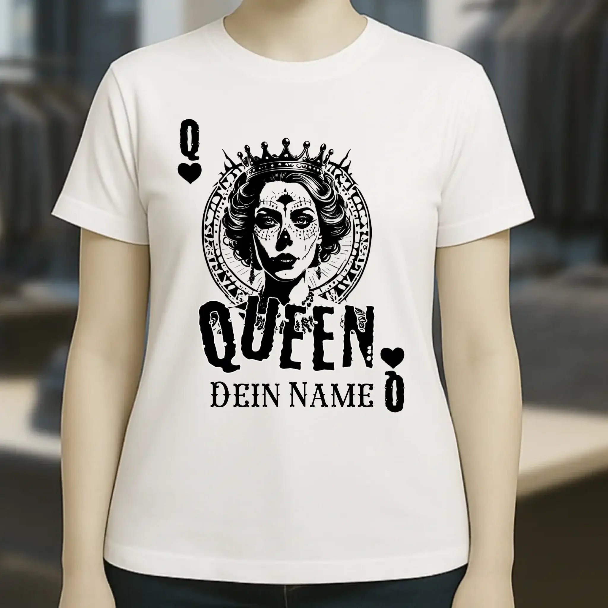 Poker Queen + dein Name • Ladies Premium T-Shirt XS-2XL aus Bio-Baumwolle für Damen • Exklusivdesign • personalisiert