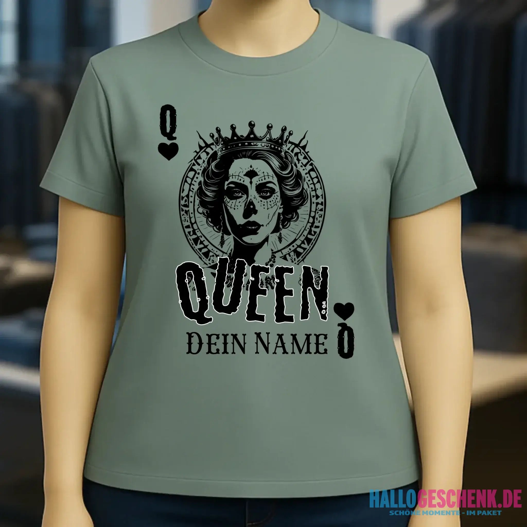 Poker Queen + dein Name • Ladies Premium T-Shirt XS-2XL aus Bio-Baumwolle für Damen • Exklusivdesign • personalisiert