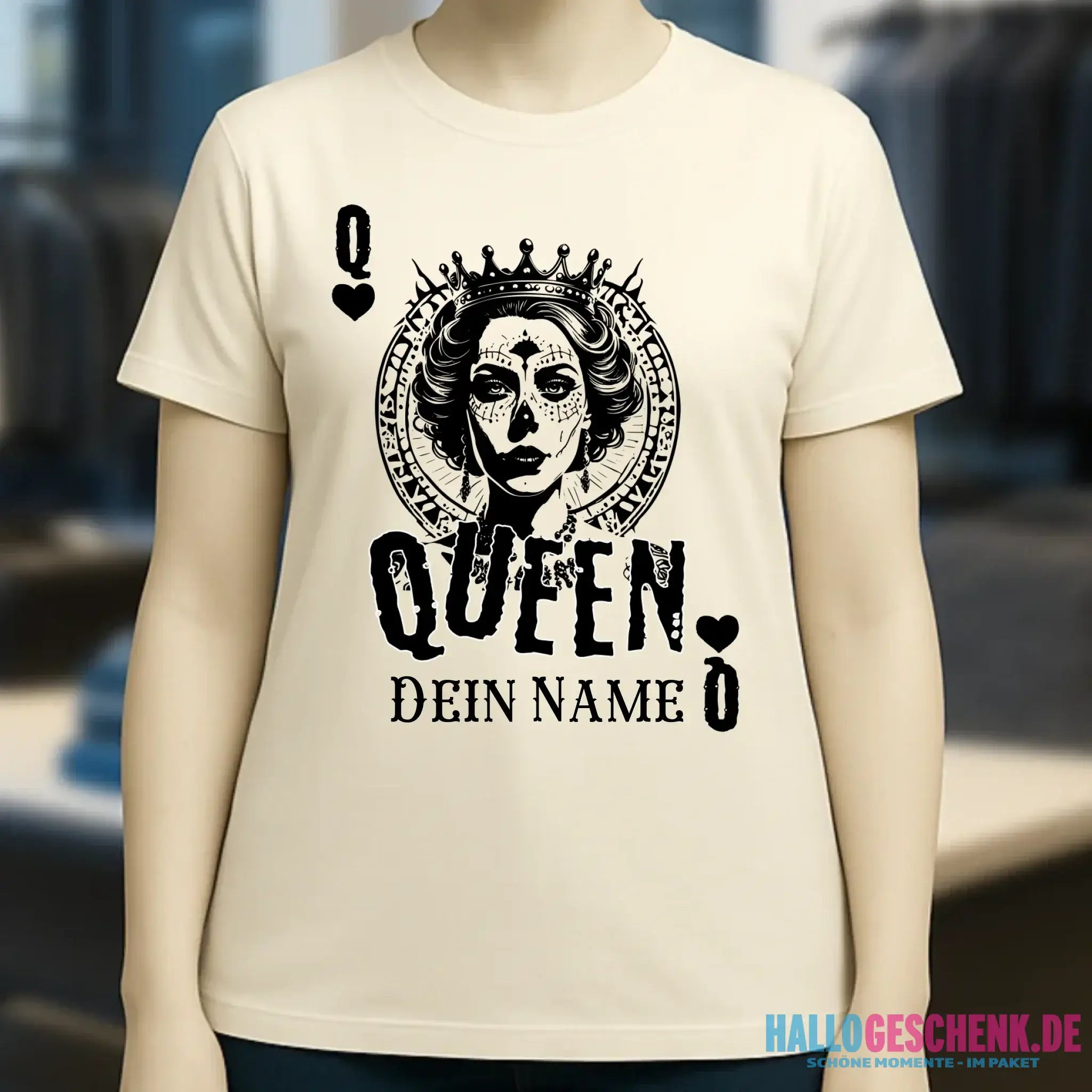 Poker Queen + dein Name • Ladies Premium T-Shirt XS-2XL aus Bio-Baumwolle für Damen • Exklusivdesign • personalisiert