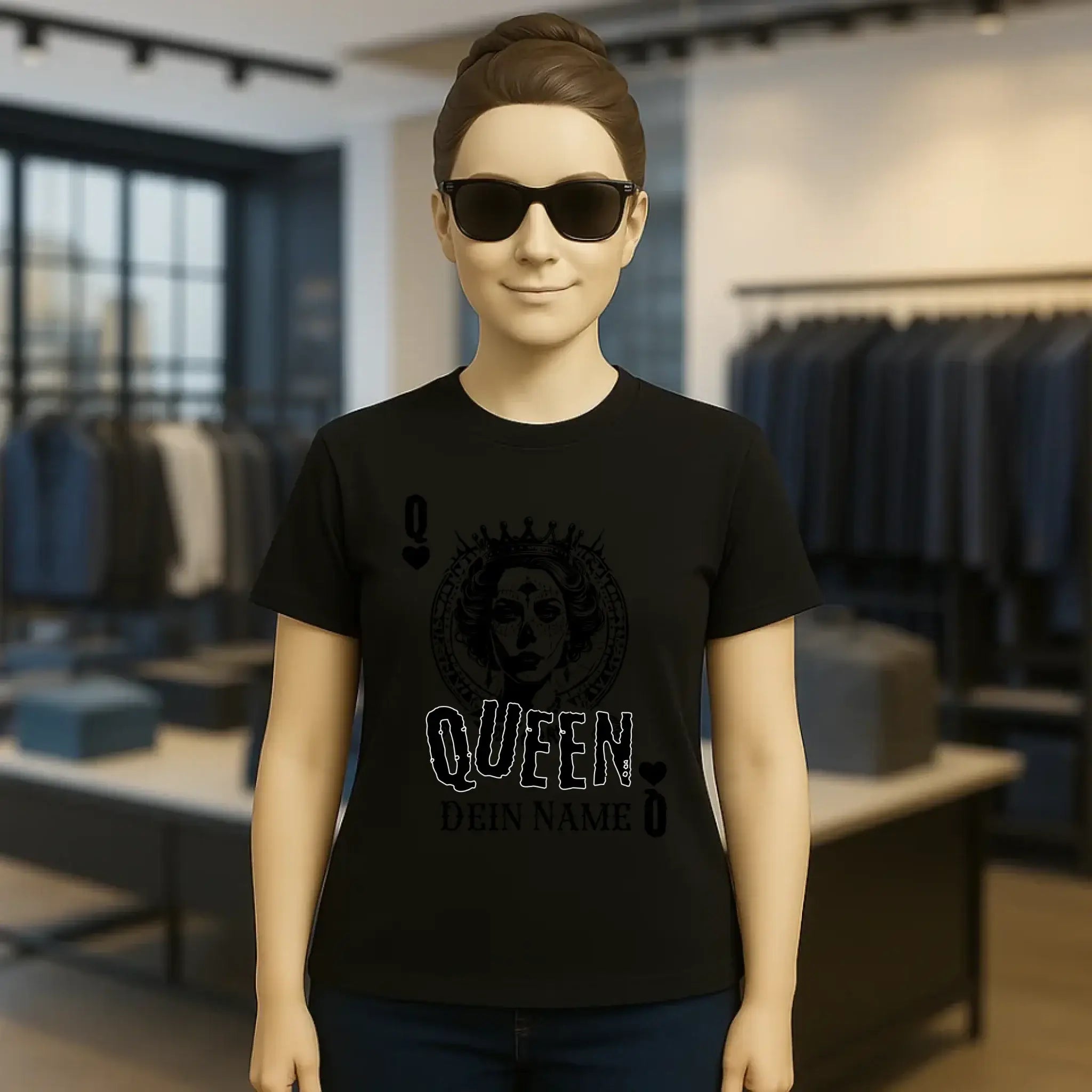 Poker Queen + dein Name • Ladies Premium T-Shirt XS-2XL aus Bio-Baumwolle für Damen • Exklusivdesign • personalisiert