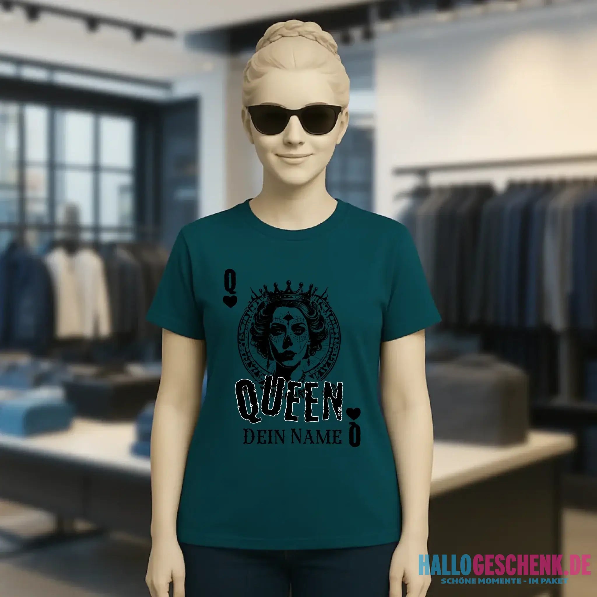Poker Queen + dein Name • Ladies Premium T-Shirt XS-2XL aus Bio-Baumwolle für Damen • Exklusivdesign • personalisiert