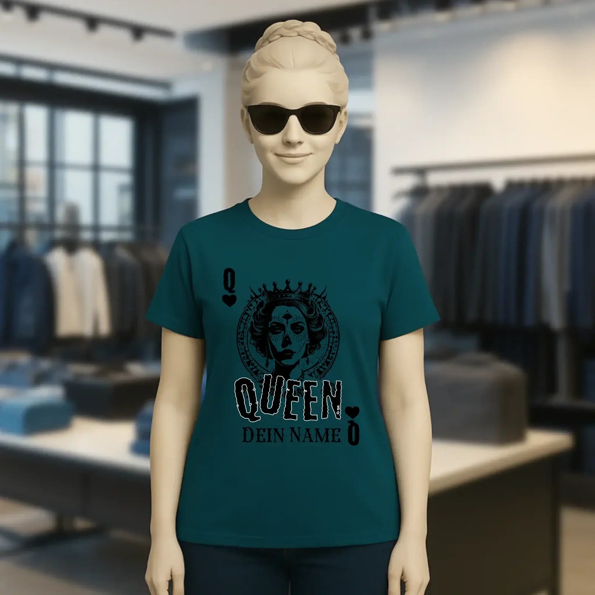 Poker Queen + dein Name • Ladies Premium T-Shirt XS-2XL aus Bio-Baumwolle für Damen • Exklusivdesign • personalisiert