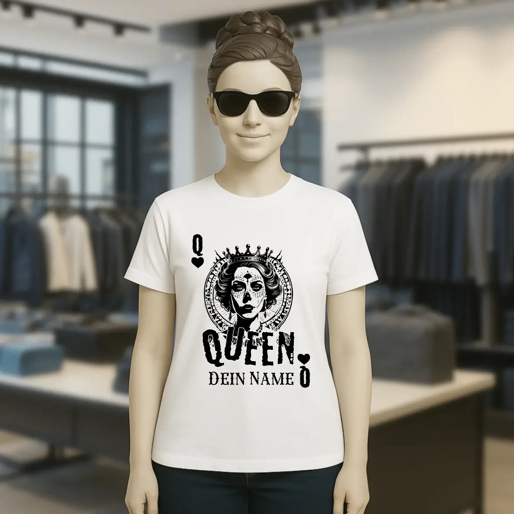 Poker Queen + dein Name • Ladies Premium T-Shirt XS-2XL aus Bio-Baumwolle für Damen • Exklusivdesign • personalisiert