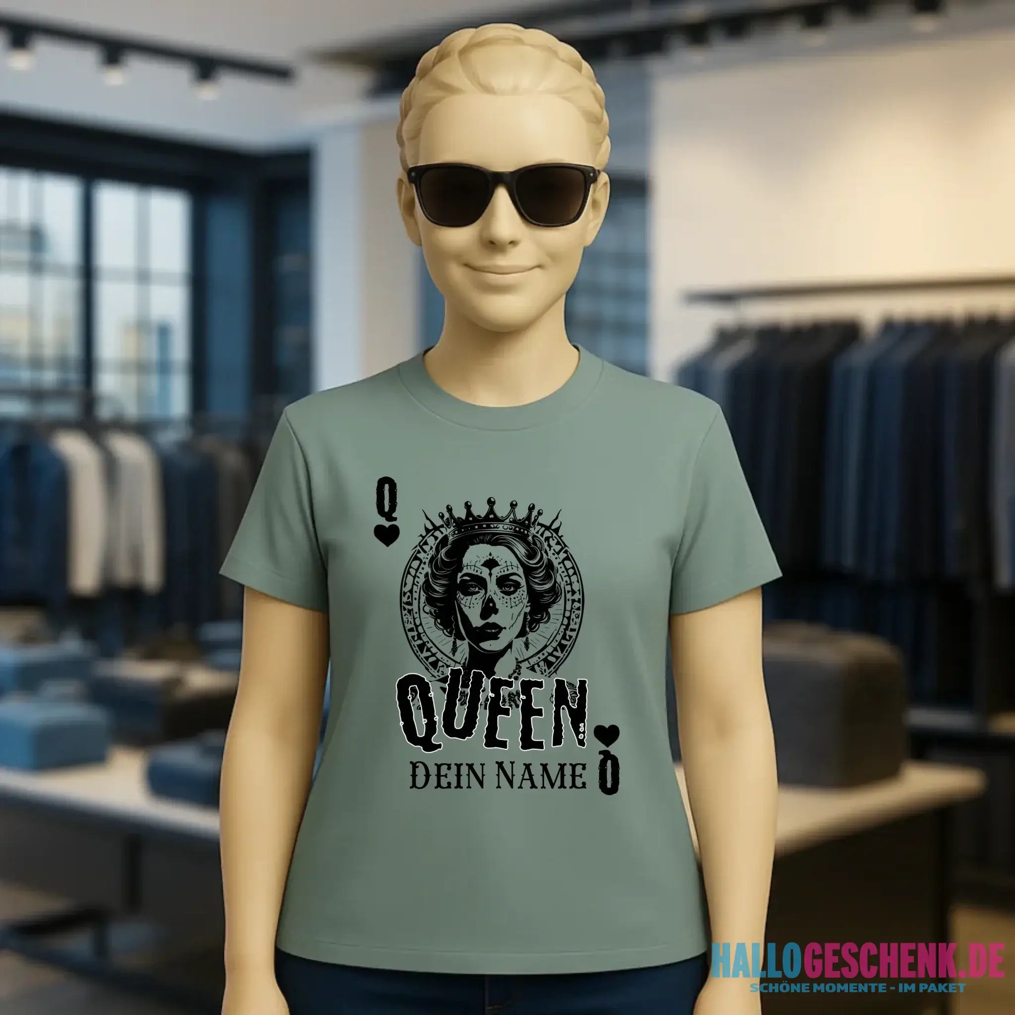 Poker Queen + dein Name • Ladies Premium T-Shirt XS-2XL aus Bio-Baumwolle für Damen • Exklusivdesign • personalisiert