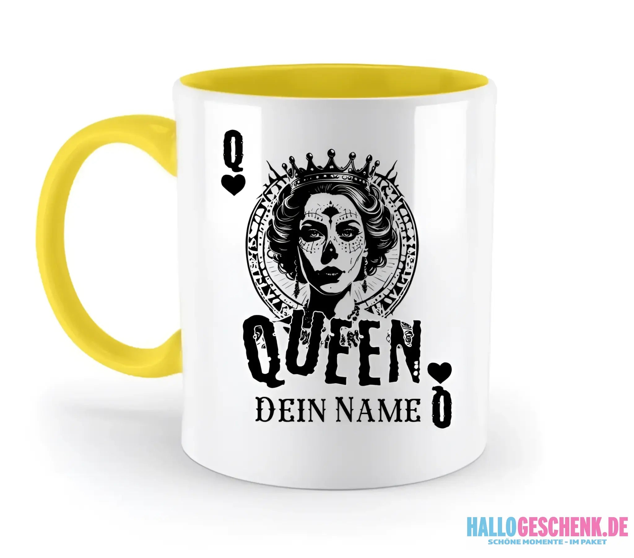 Poker Queen + dein Name • zweifarbige Tasse spülmaschinengeeignet • Exklusivdesign • personalisiert