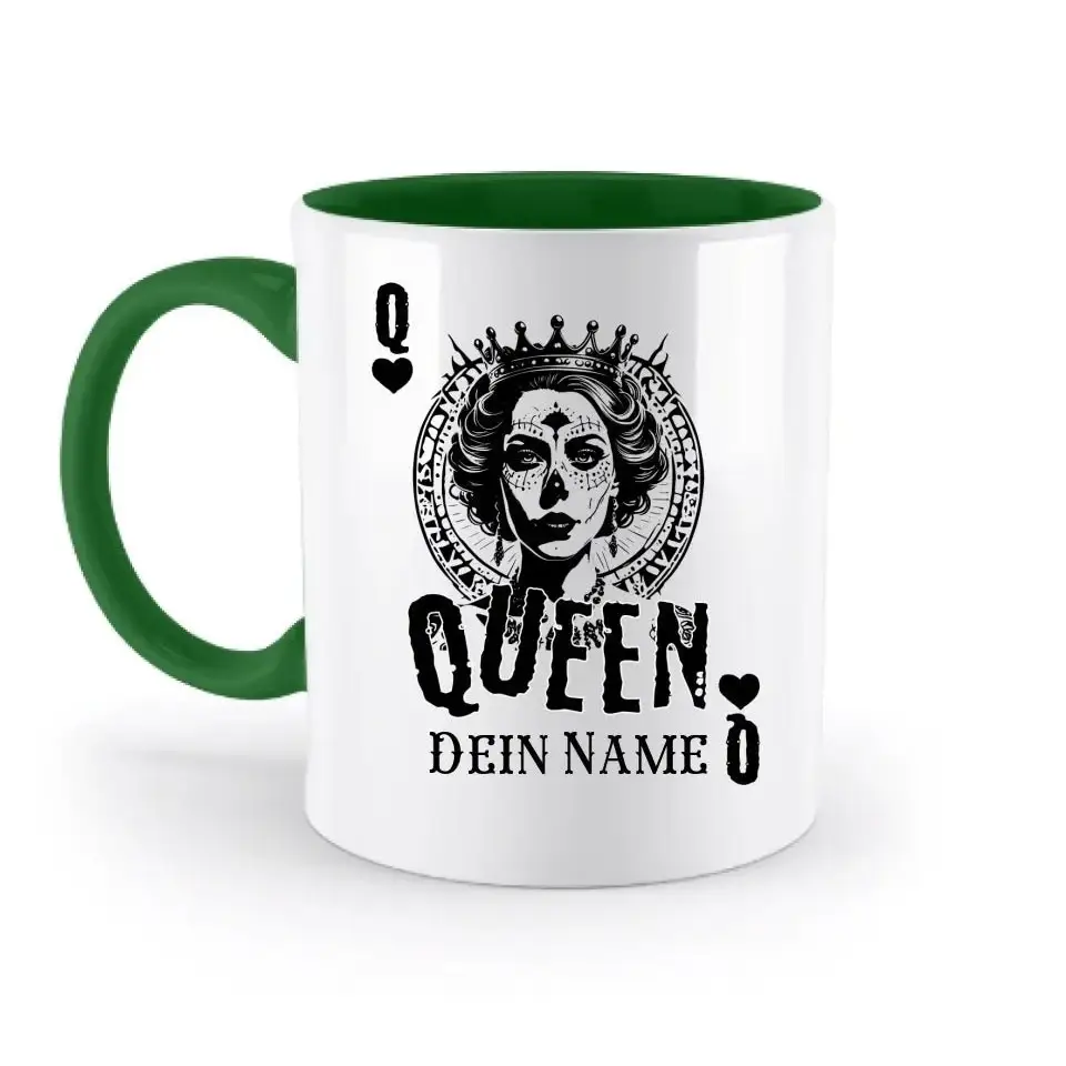 Poker Queen + dein Name • zweifarbige Tasse spülmaschinengeeignet • Exklusivdesign • personalisiert