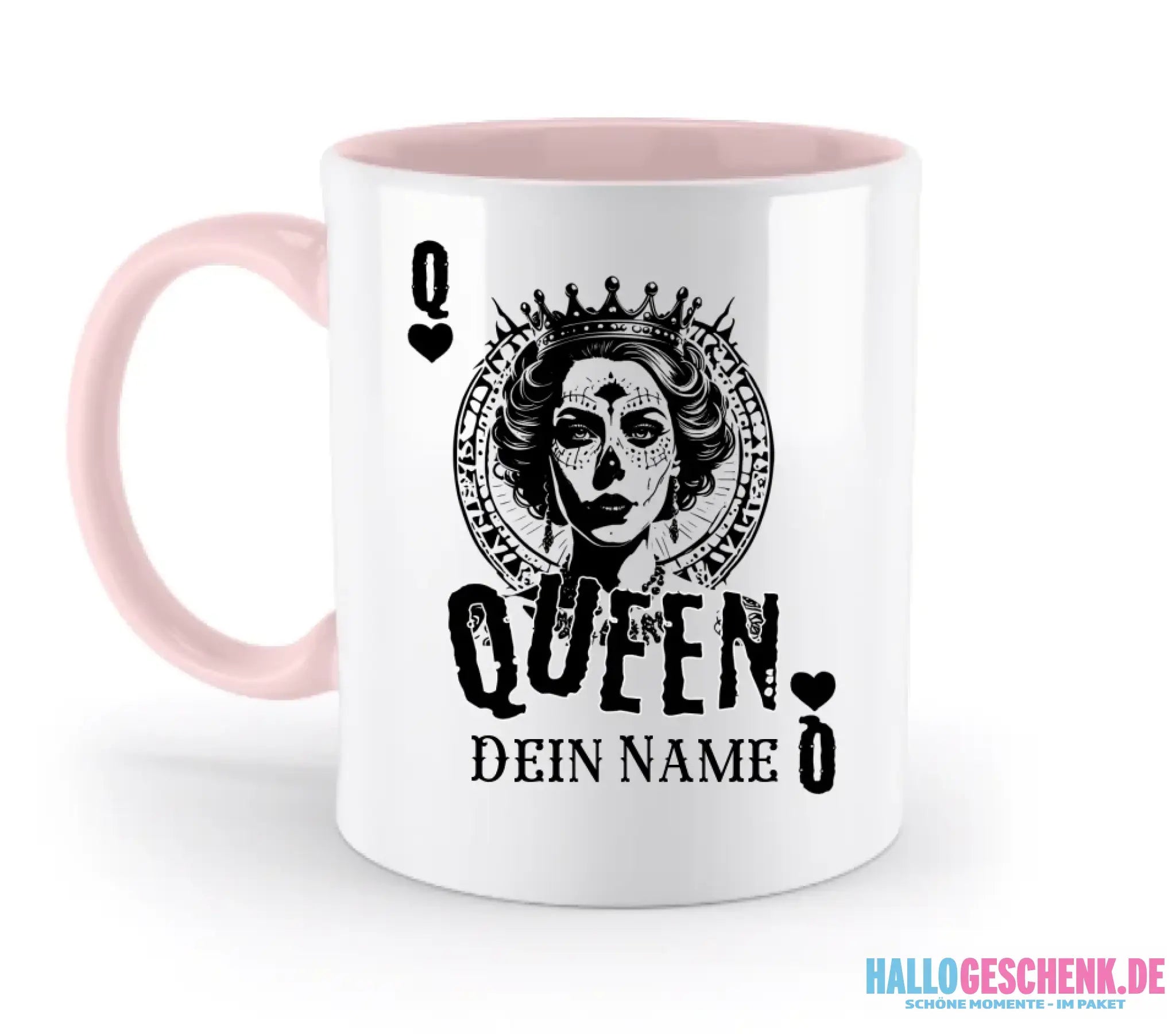 Poker Queen + dein Name • zweifarbige Tasse spülmaschinengeeignet • Exklusivdesign • personalisiert