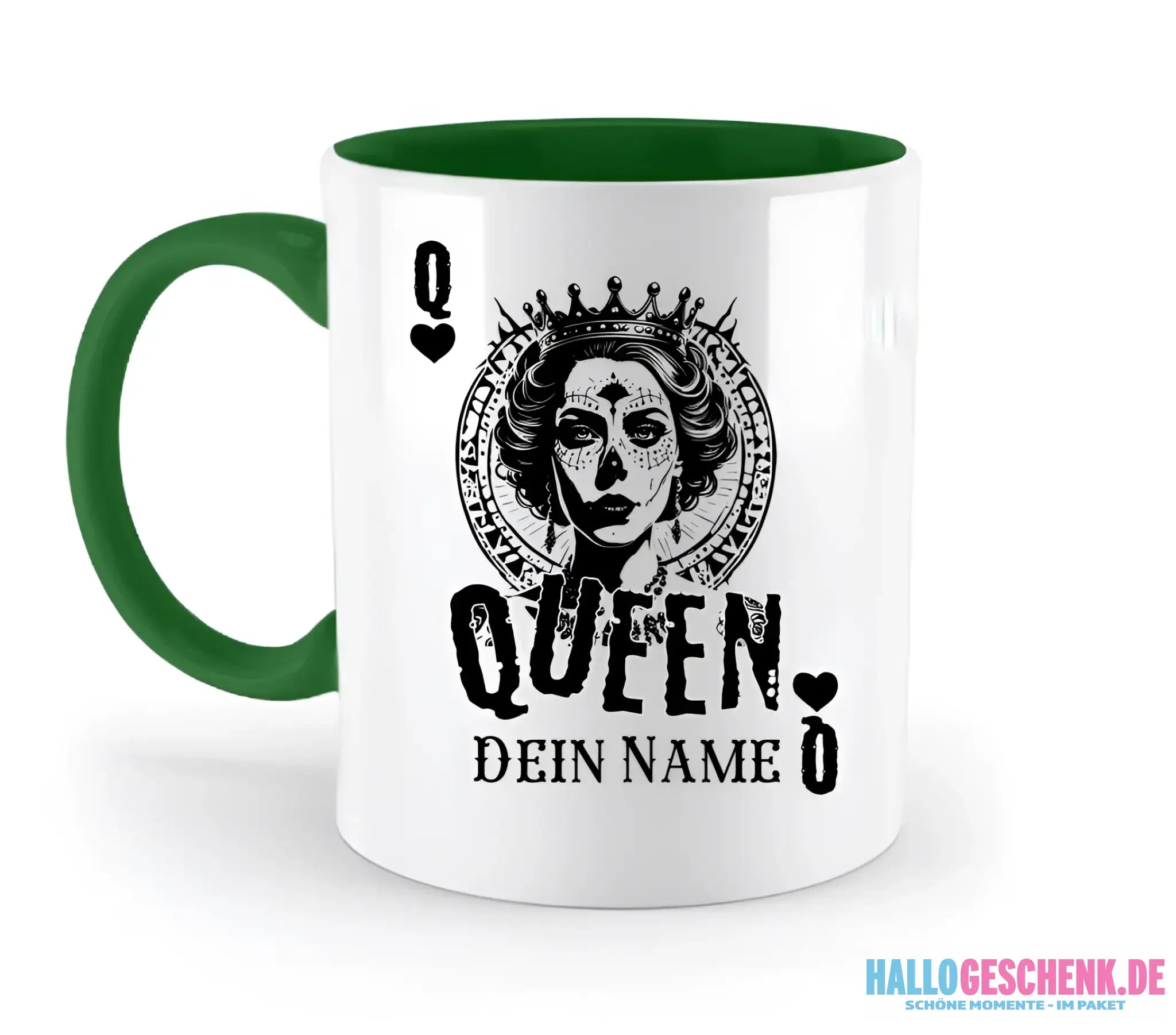Poker Queen + dein Name • zweifarbige Tasse spülmaschinengeeignet • Exklusivdesign • personalisiert