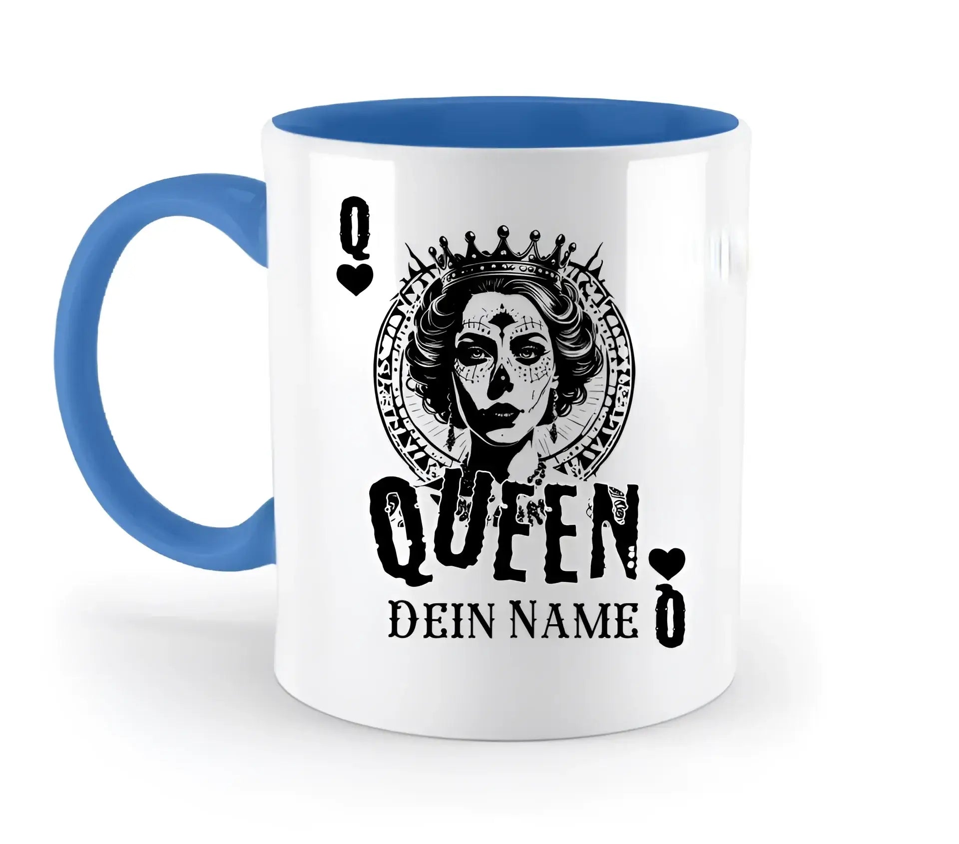 Poker Queen + dein Name • zweifarbige Tasse spülmaschinengeeignet • Exklusivdesign • personalisiert