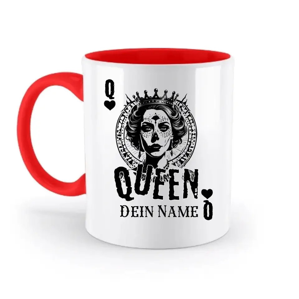 Poker Queen + dein Name • zweifarbige Tasse spülmaschinengeeignet • Exklusivdesign • personalisiert