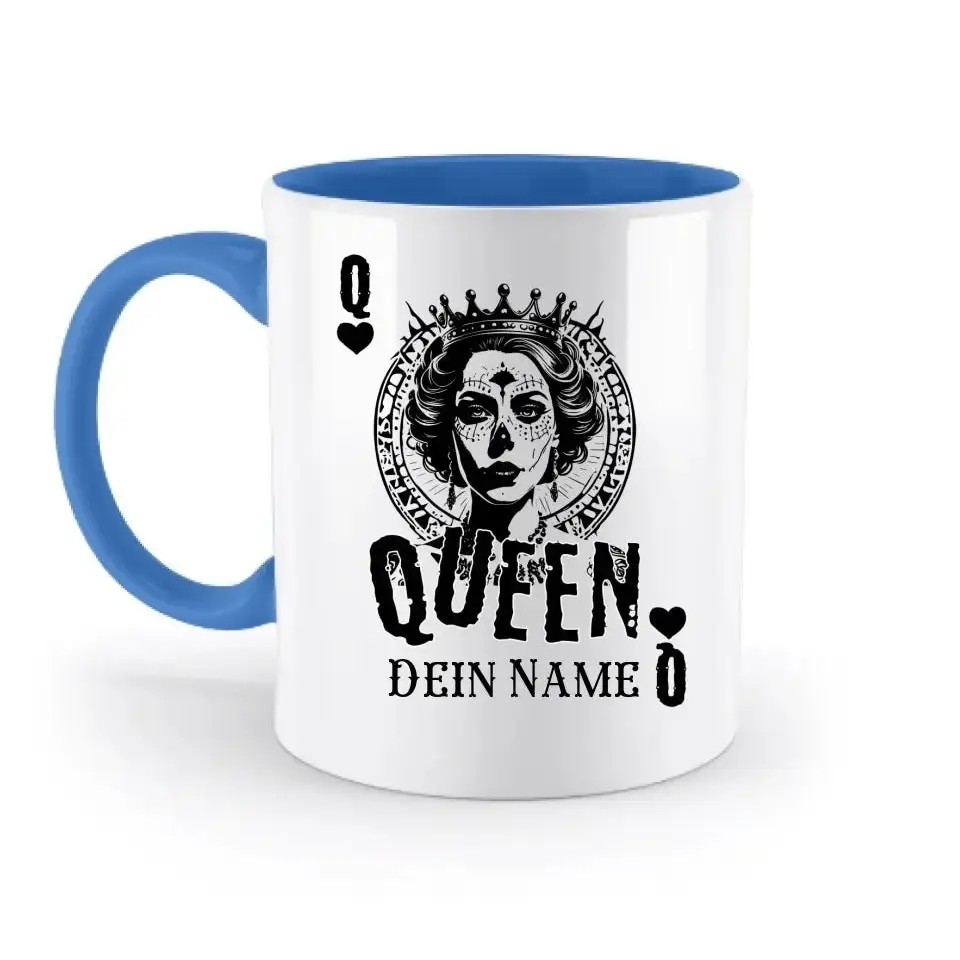 Poker Queen + dein Name • zweifarbige Tasse spülmaschinengeeignet • Exklusivdesign • personalisiert