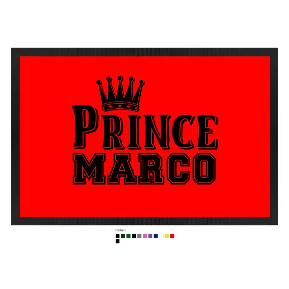 PRINCE + WUNSCHNAME • Fußmatte • Exklusivdesign • personalisiert