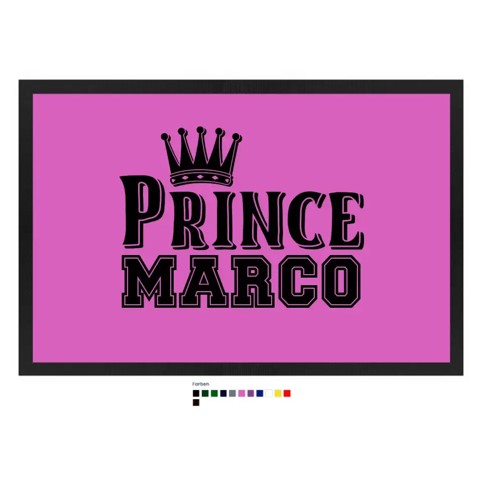 PRINCE + WUNSCHNAME • Fußmatte • Exklusivdesign • personalisiert