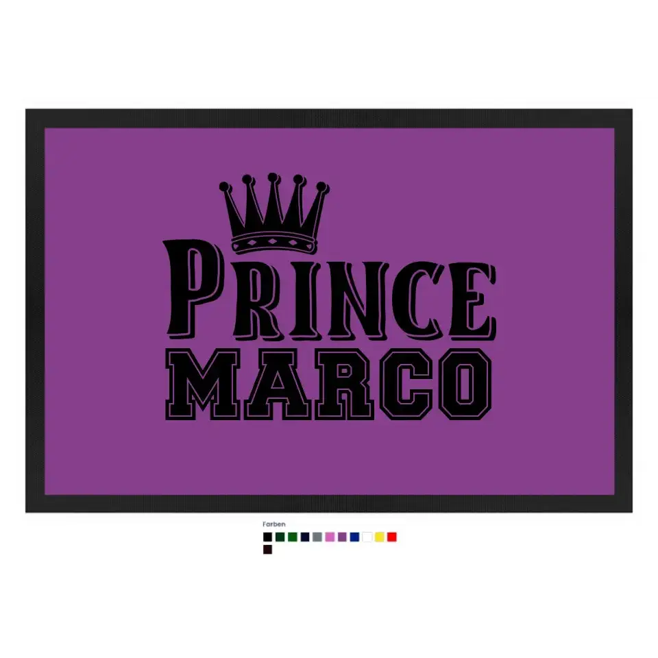 PRINCE + WUNSCHNAME • Fußmatte • Exklusivdesign • personalisiert