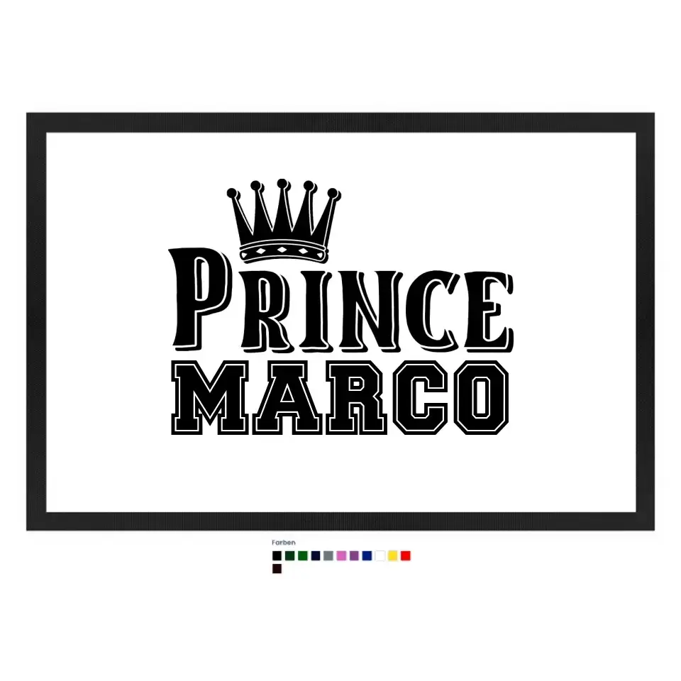 PRINCE + WUNSCHNAME • Fußmatte • Exklusivdesign • personalisiert