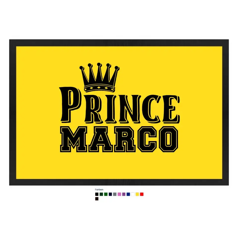 PRINCE + WUNSCHNAME • Fußmatte • Exklusivdesign • personalisiert