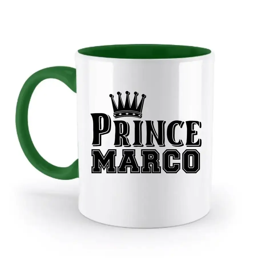 PRINCE + WUNSCHNAME • zweifarbige Tasse • Exklusivdesign • personalisiert