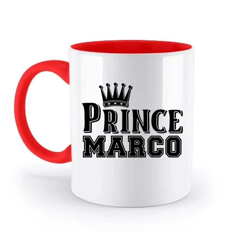 PRINCE + WUNSCHNAME • zweifarbige Tasse • Exklusivdesign • personalisiert