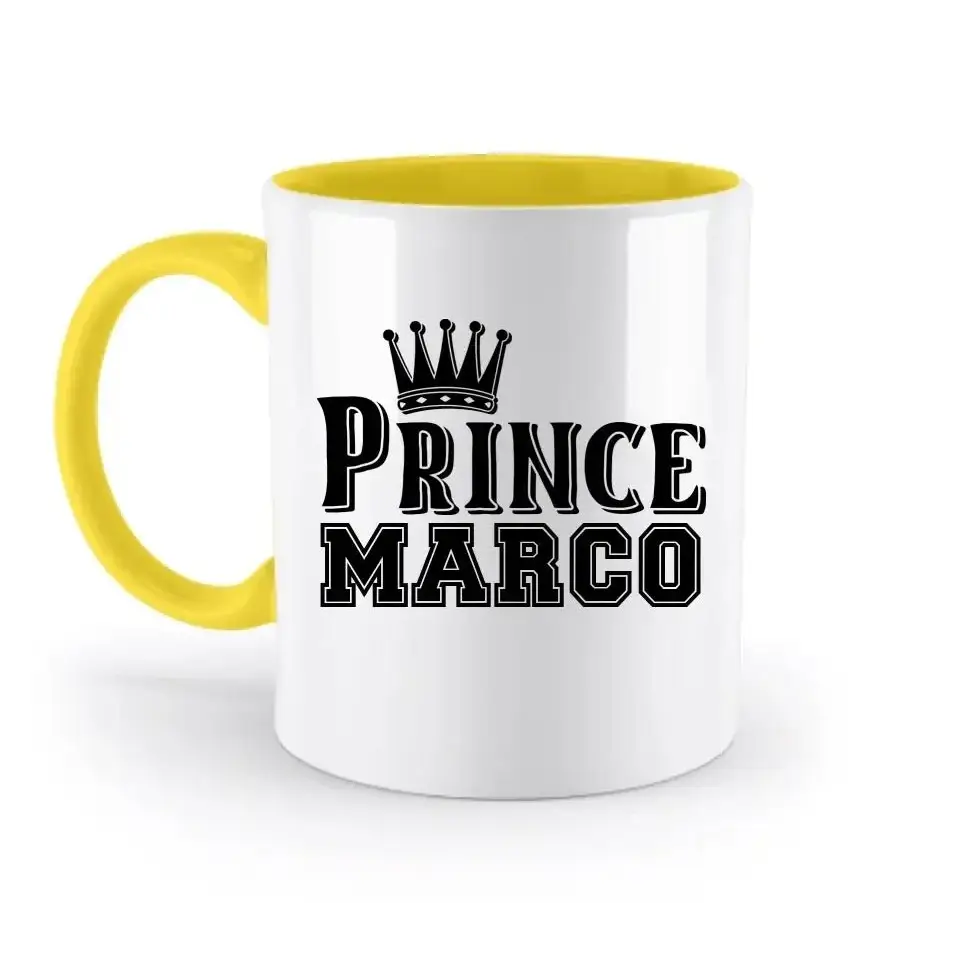 PRINCE + WUNSCHNAME • zweifarbige Tasse • Exklusivdesign • personalisiert