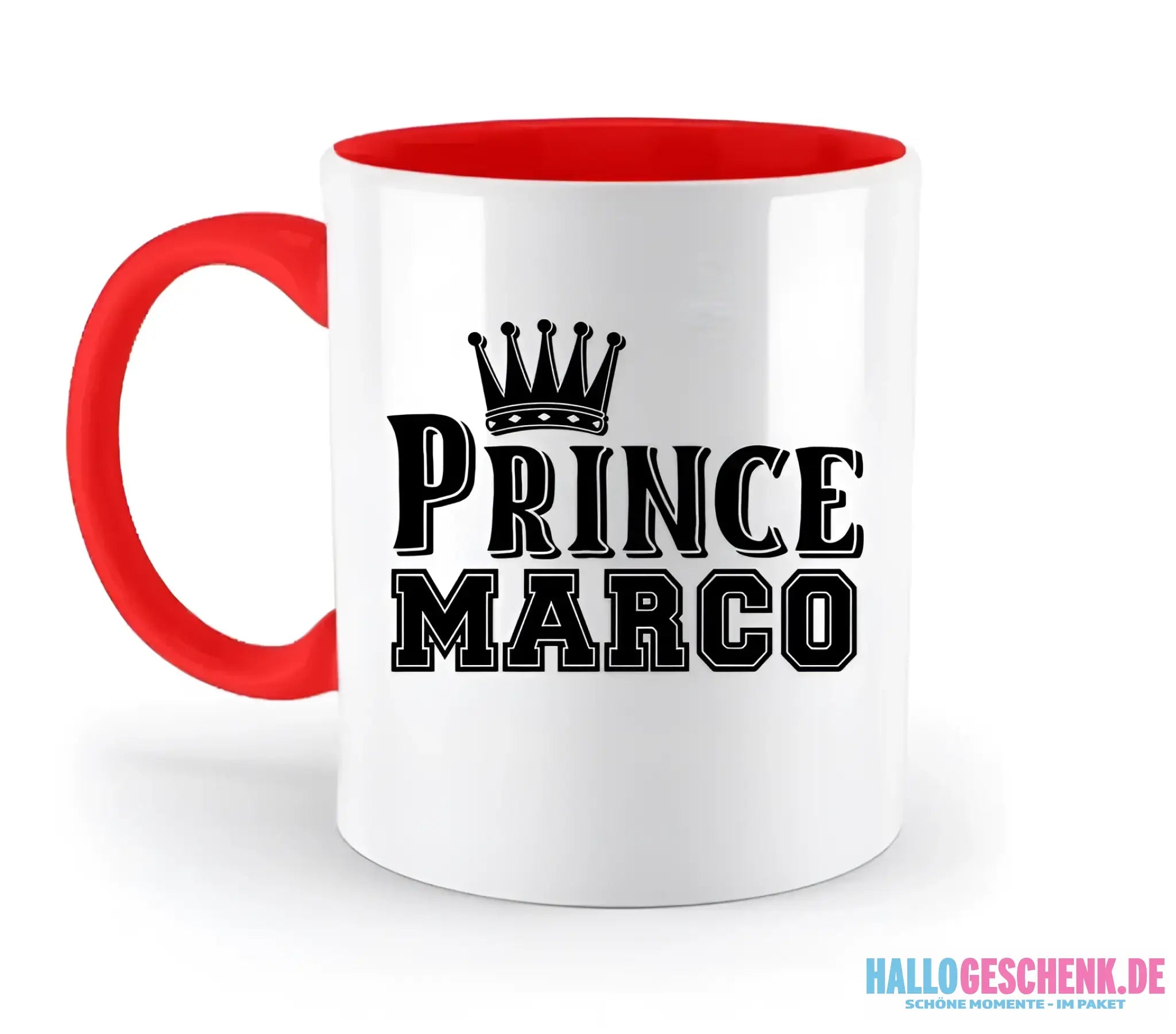 PRINCE + WUNSCHNAME • zweifarbige Tasse • Exklusivdesign • personalisiert