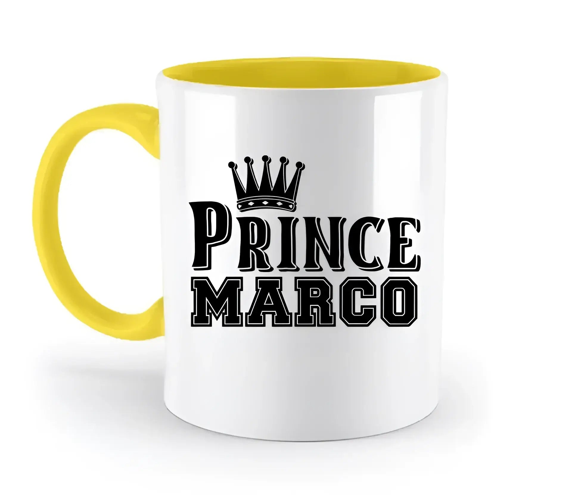 PRINCE + WUNSCHNAME • zweifarbige Tasse • Exklusivdesign • personalisiert