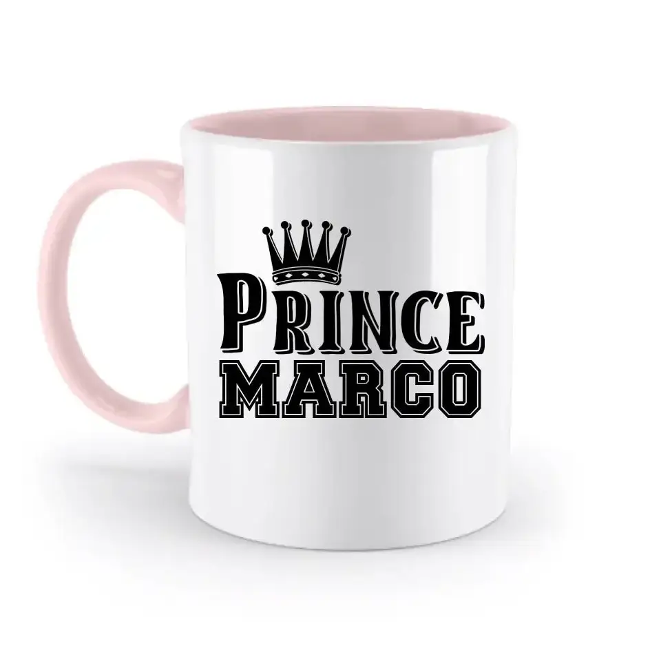 PRINCE + WUNSCHNAME • zweifarbige Tasse • Exklusivdesign • personalisiert