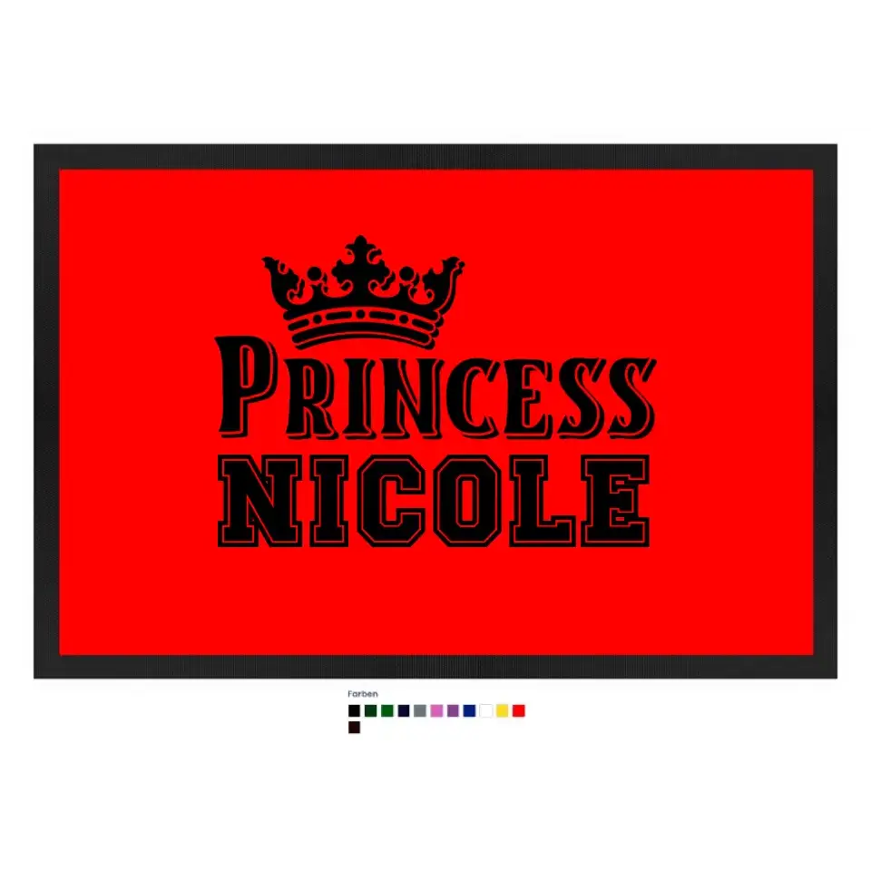 PRINCESS + WUNSCHNAME • Fußmatte • Exklusivdesign • personalisiert