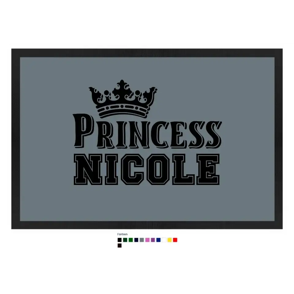 PRINCESS + WUNSCHNAME • Fußmatte • Exklusivdesign • personalisiert